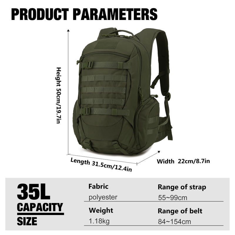 Mardingtop 28L/35L Tactical Backpacks Molle Hiking daypacks for Camping Hiking Military Traveling Motorcycle - Image 2